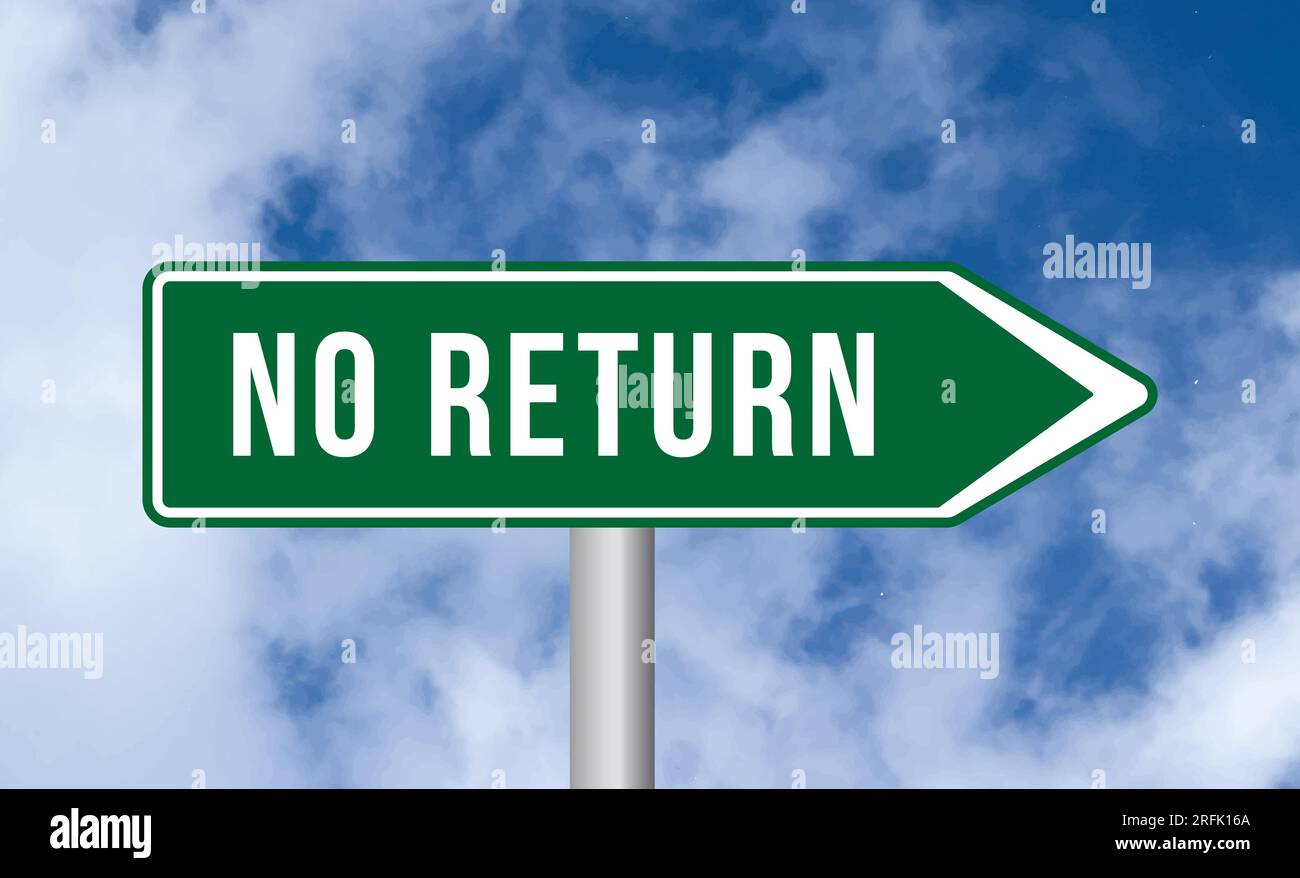 No return road sign on blue sky background Stock Photo - Alamy