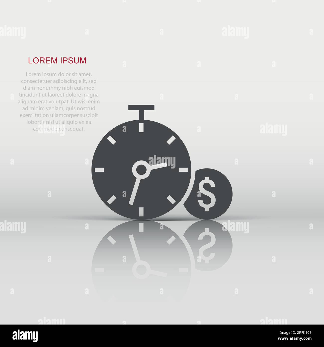 Time is money icon in flat style. Clock with dollar vector illustration ...