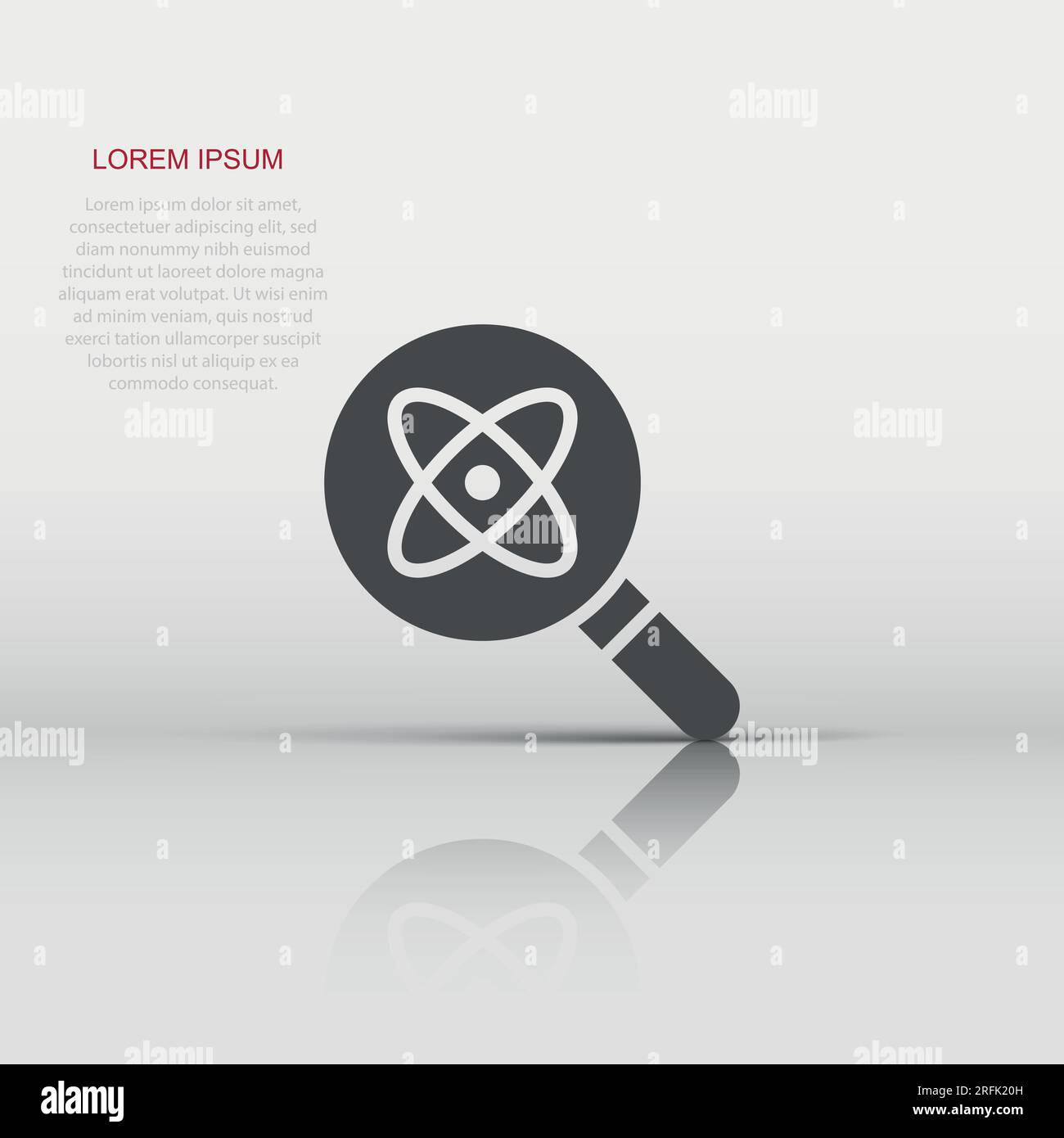 Science magnifier icon in flat style. Virus search vector illustration ...