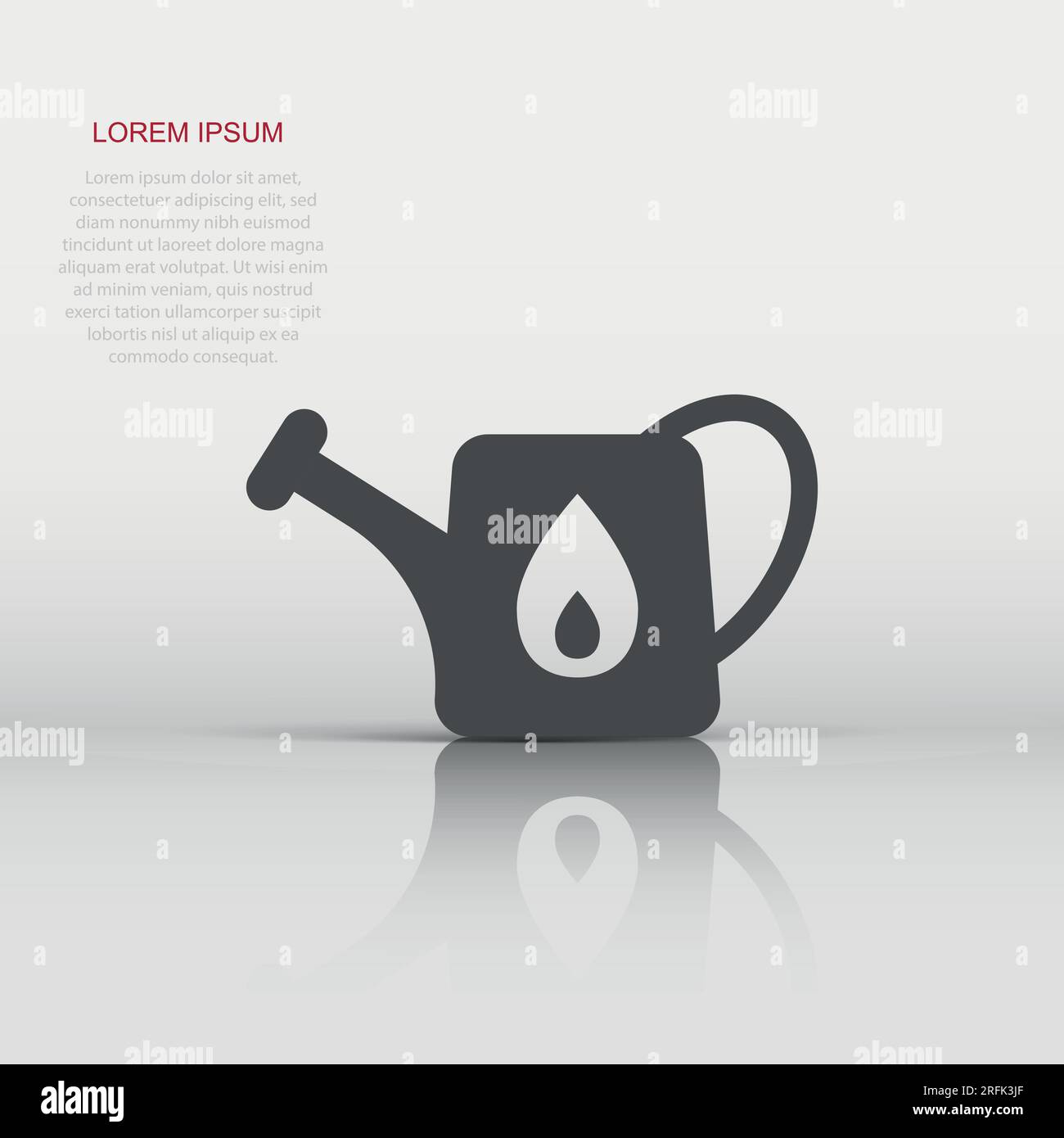 Watering can icon in flat style. Garden tool vector illustration on ...