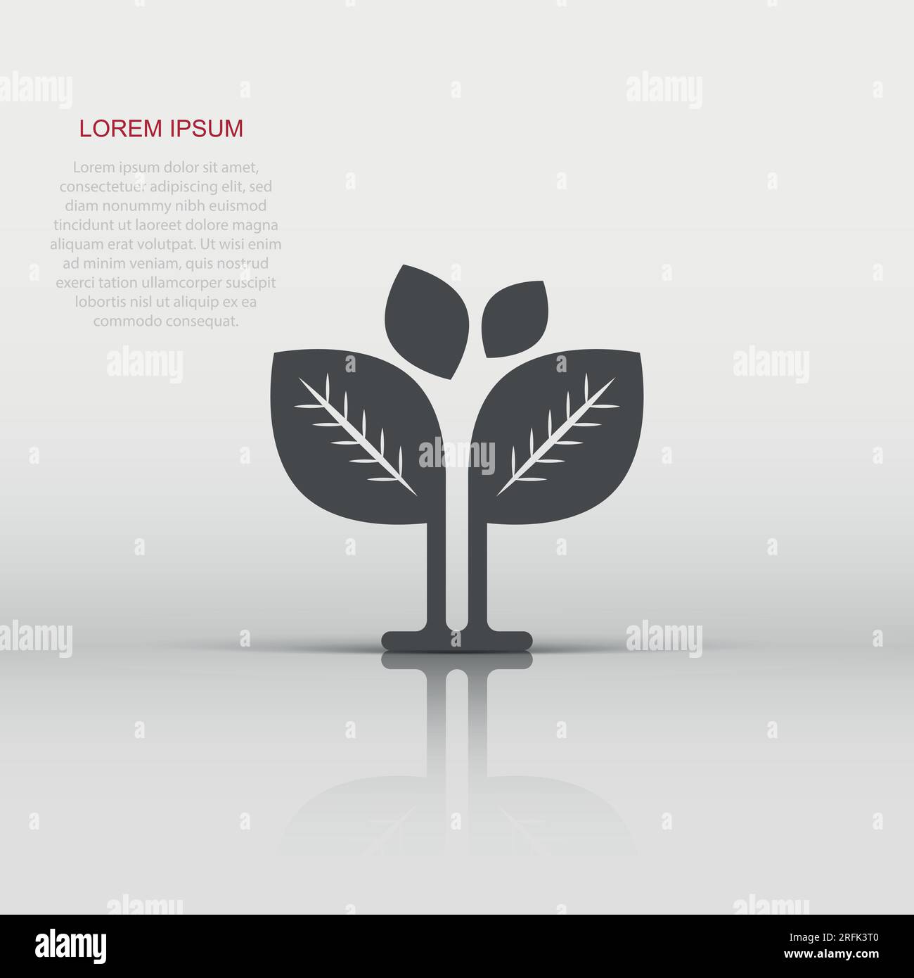 Leaf icon in flat style. Plant vector illustration on white isolated ...
