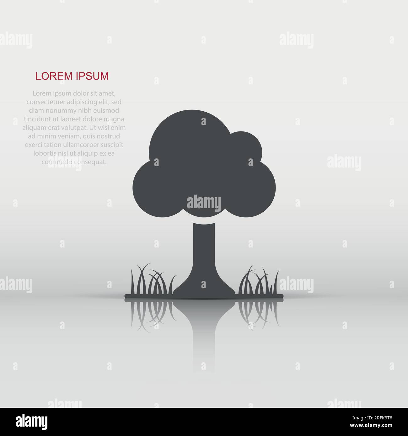 Tree icon in flat style. Forest vector illustration on white isolated ...