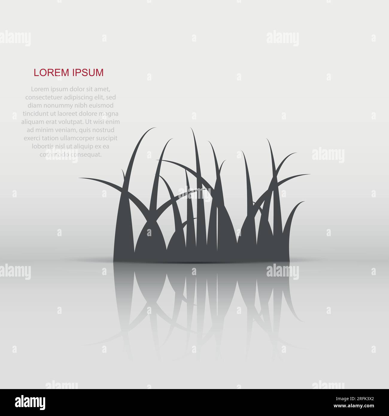 Grass icon in flat style. Eco lawn vector illustration on white ...