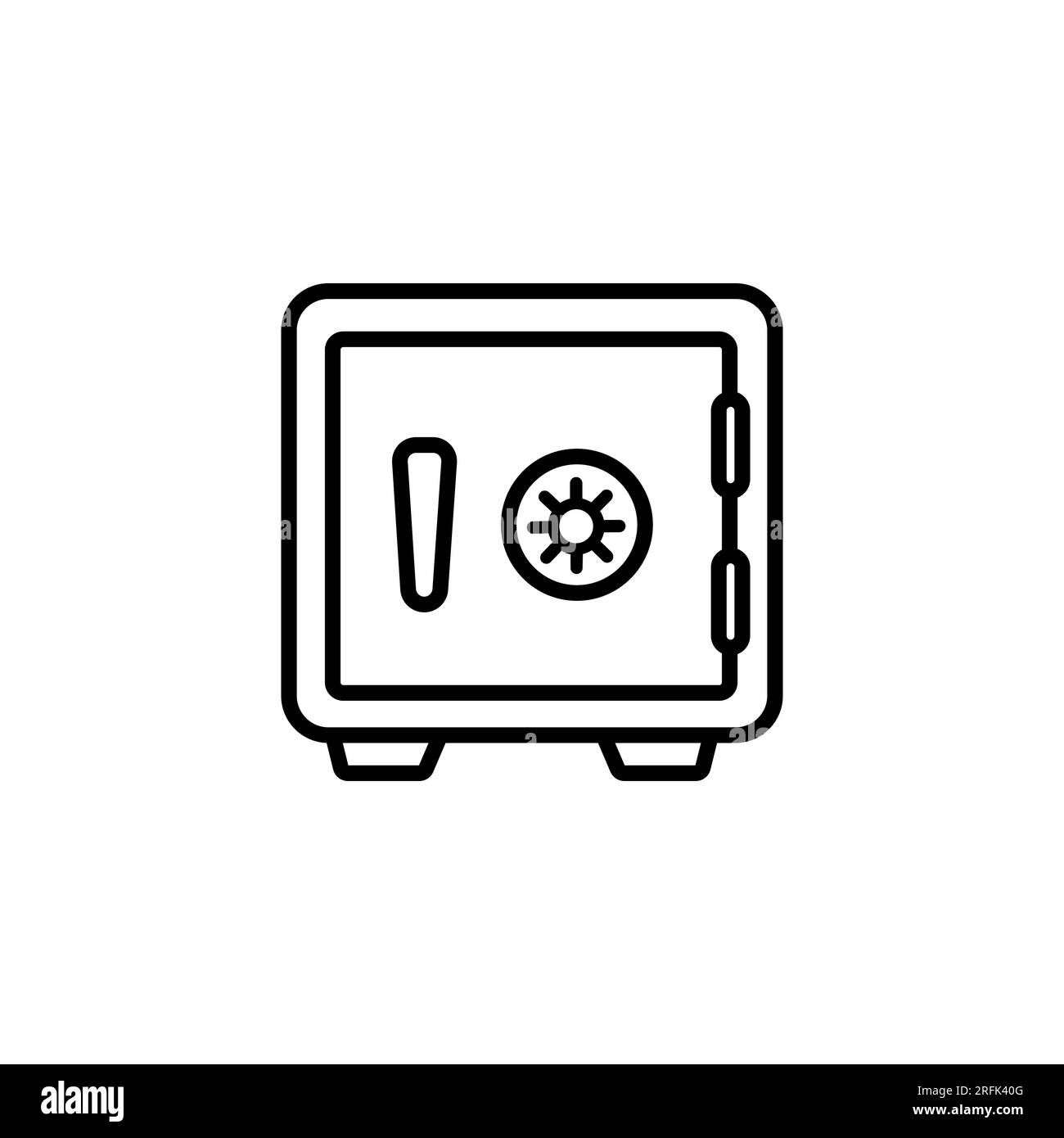 Police safe icon. Outline police safe vector icon for web design