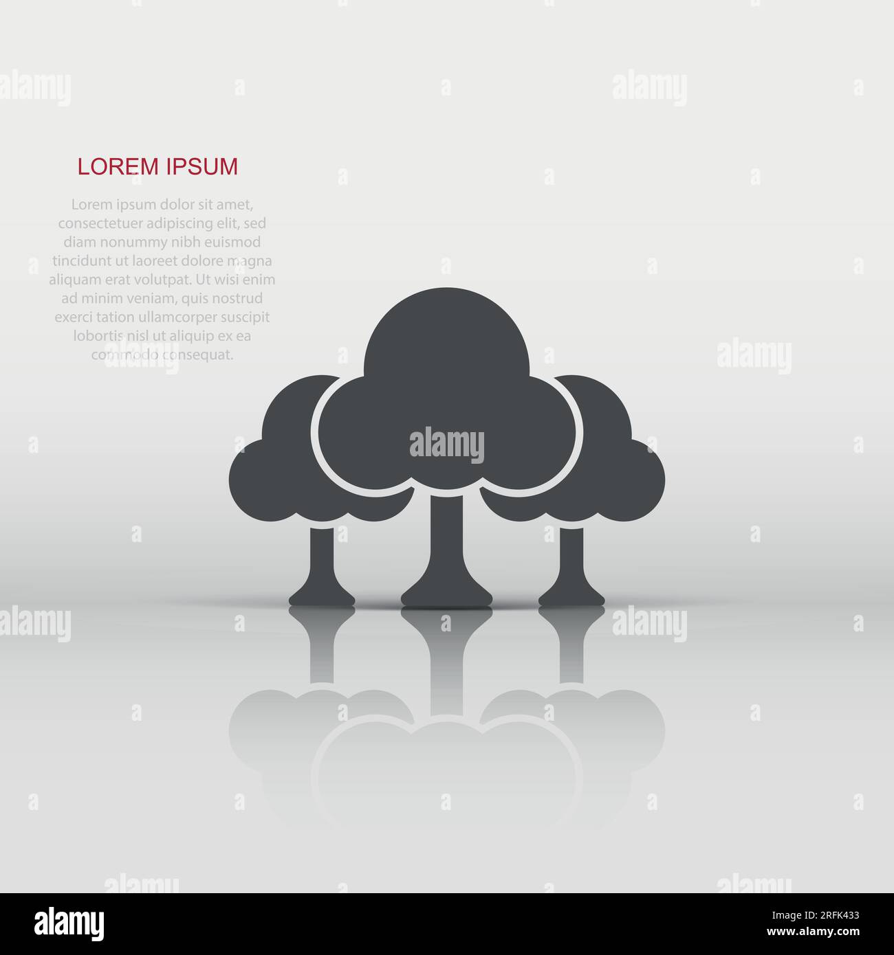 Tree icon in flat style. Forest vector illustration on white isolated ...