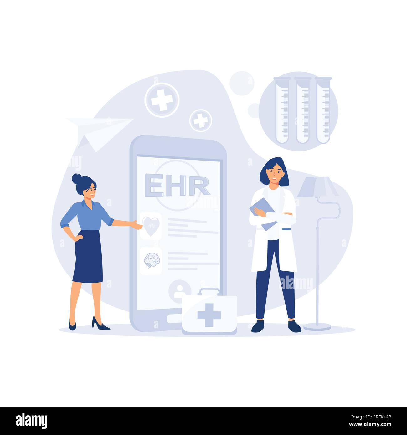 Electronic health record, EHR digital patient chart via smartphone