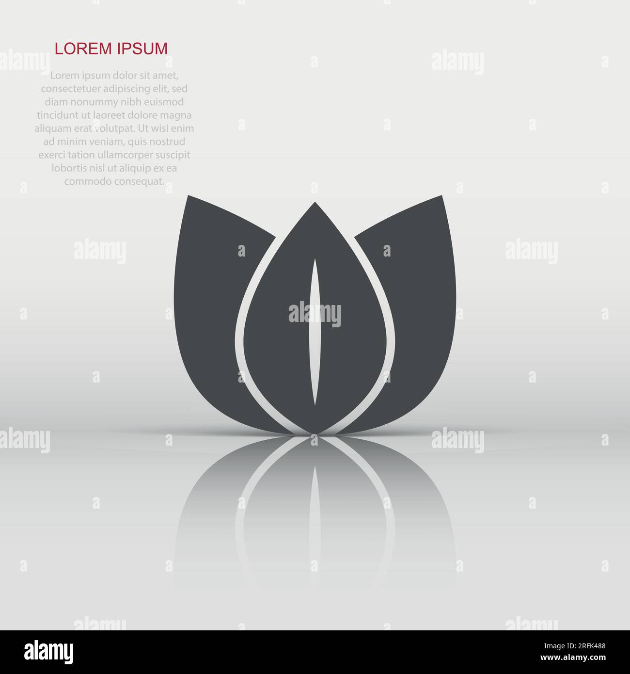 Leaf icon in flat style. Plant vector illustration on white isolated ...