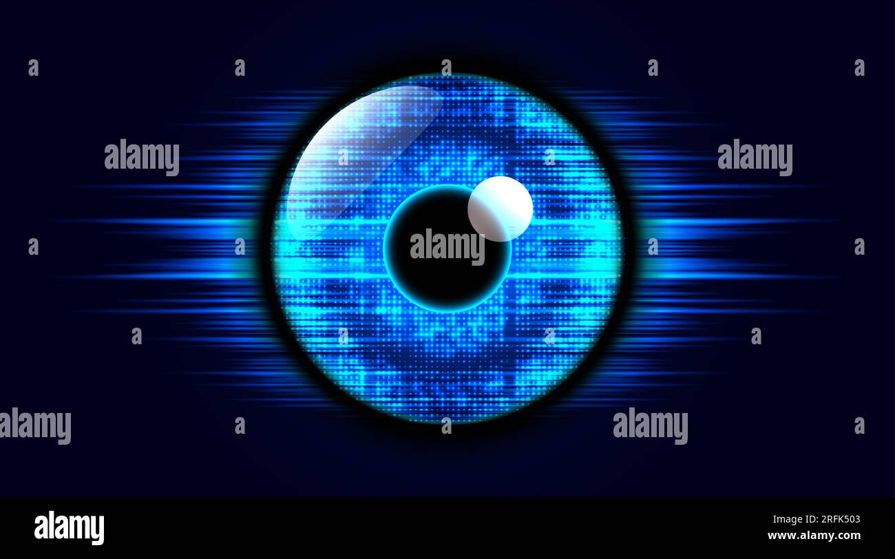 Digital eye, cyber security concept. Eye scan. Big data. Artificial