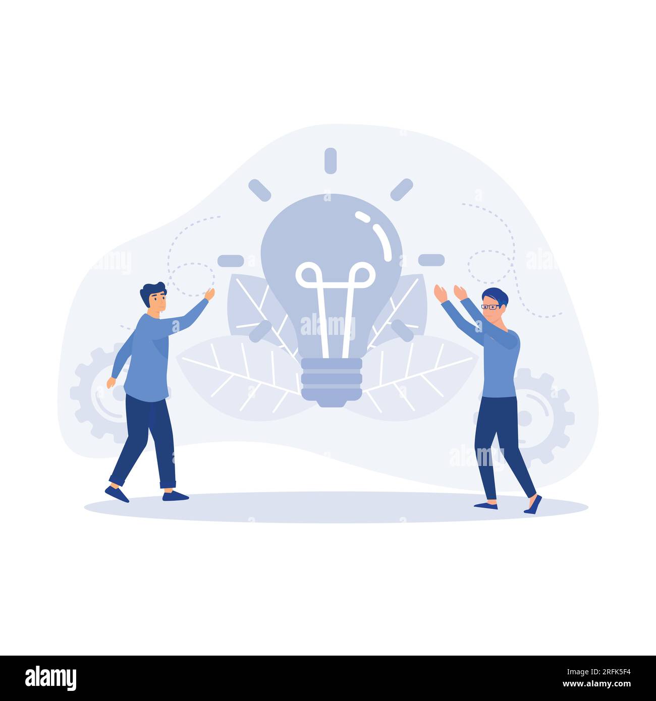 find idea, people try to find best idea, flat vector modern illustration Stock Vector