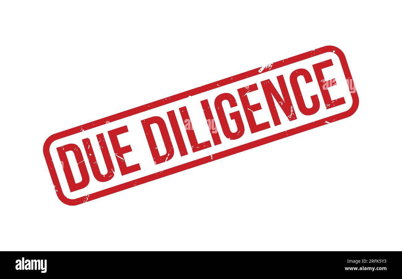 Red Due Diligence Rubber Stamp Seal Vector Stock Vector