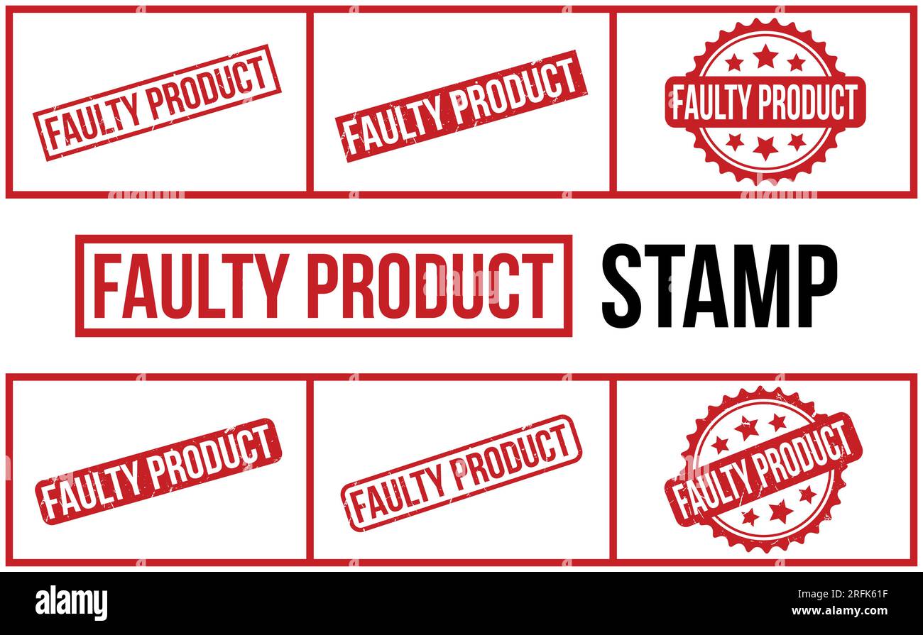 Faulty Product Rubber Stamp Set Vector Stock Vector