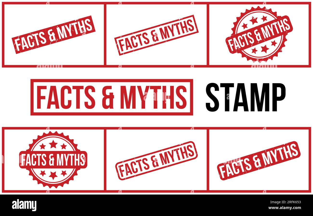 Facts & Myths Rubber Stamp Set Vector Stock Vector