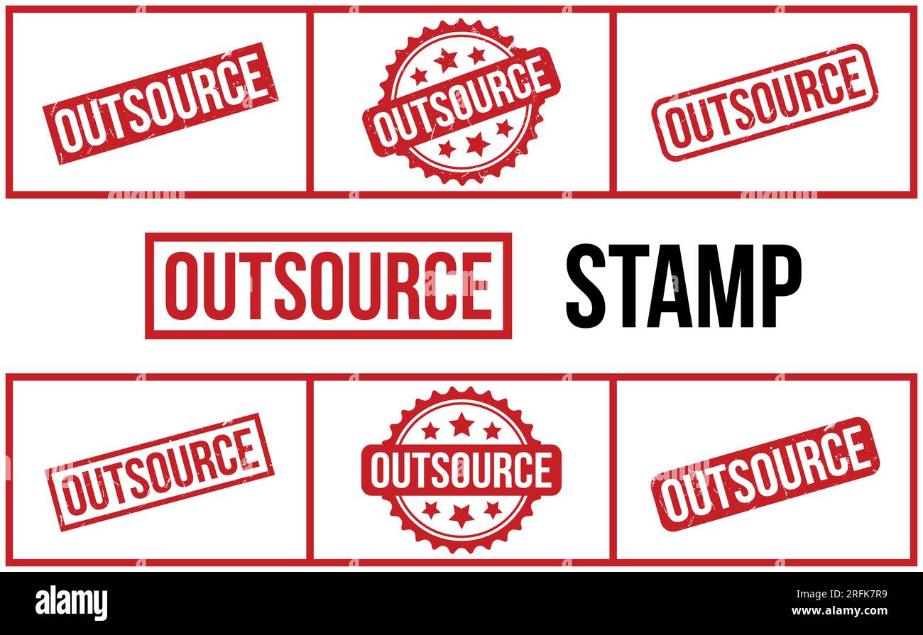 Outsource Rubber Stamp Set Vector Stock Vector
