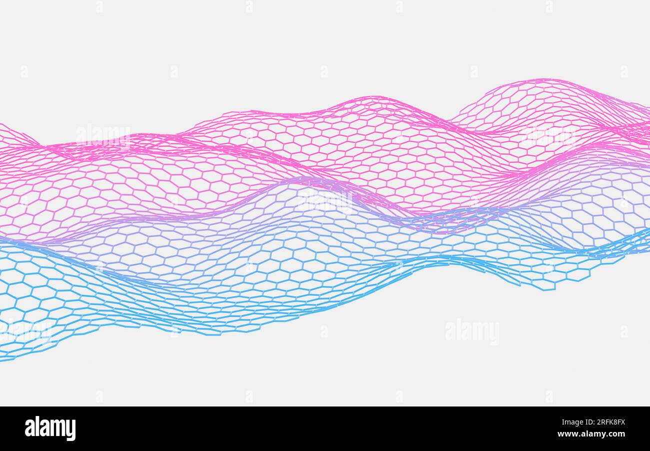 Abstract hexagonal grid background, 3d rendering. Digital drawing Stock ...