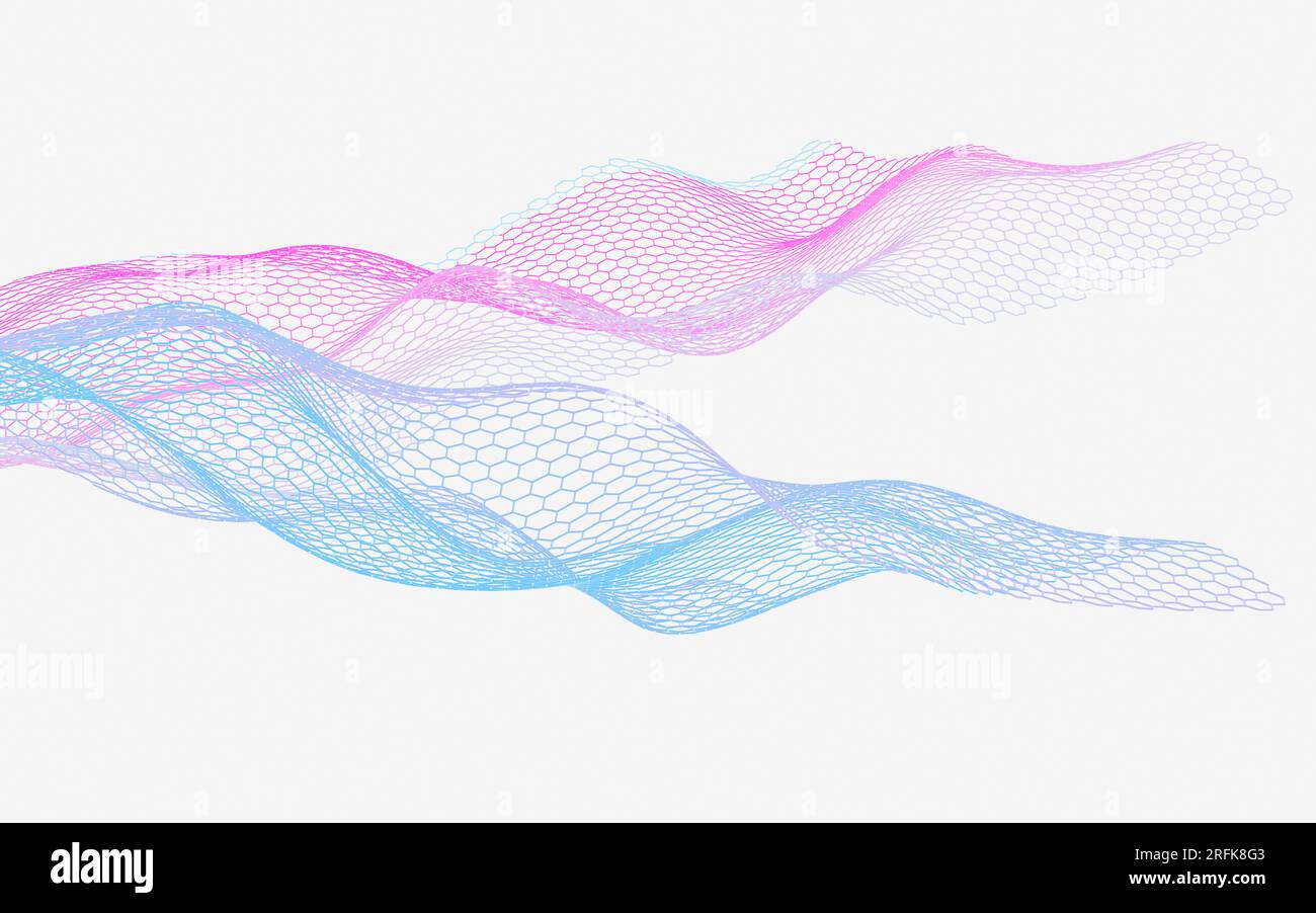 Abstract hexagonal grid background, 3d rendering. Digital drawing Stock ...