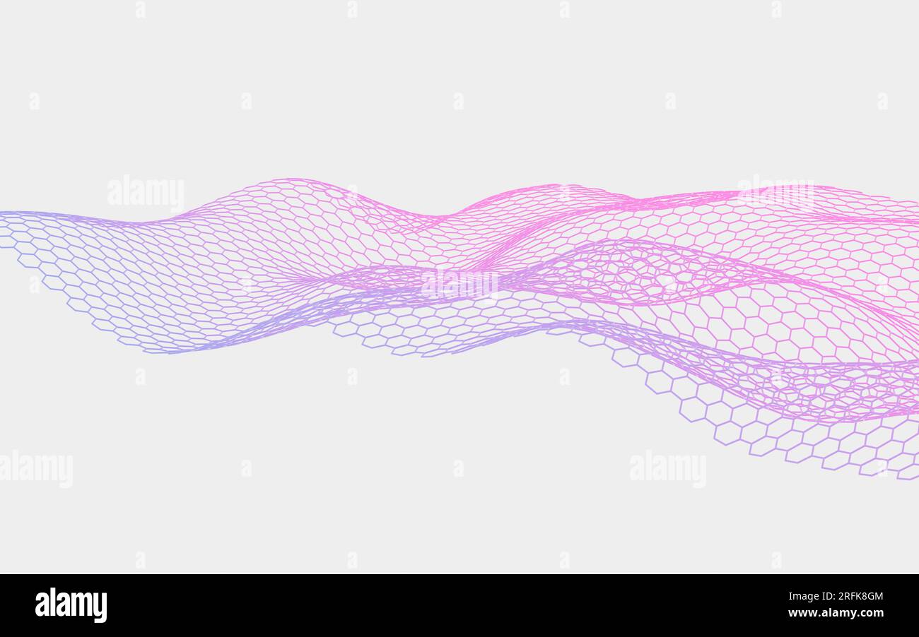 Abstract hexagonal grid background, 3d rendering. Digital drawing Stock ...