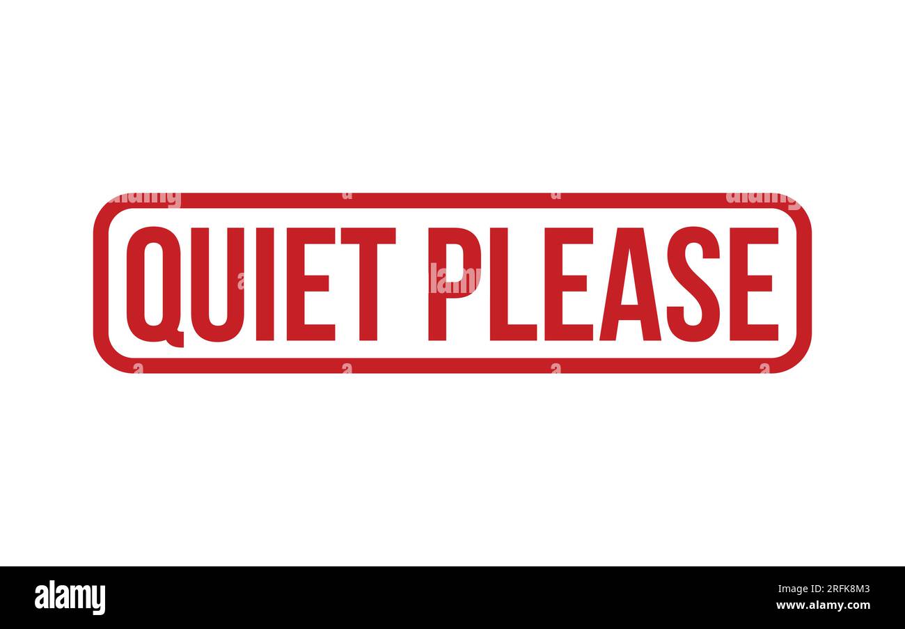 Red Quiet Please Rubber Stamp Seal Vector Stock Vector