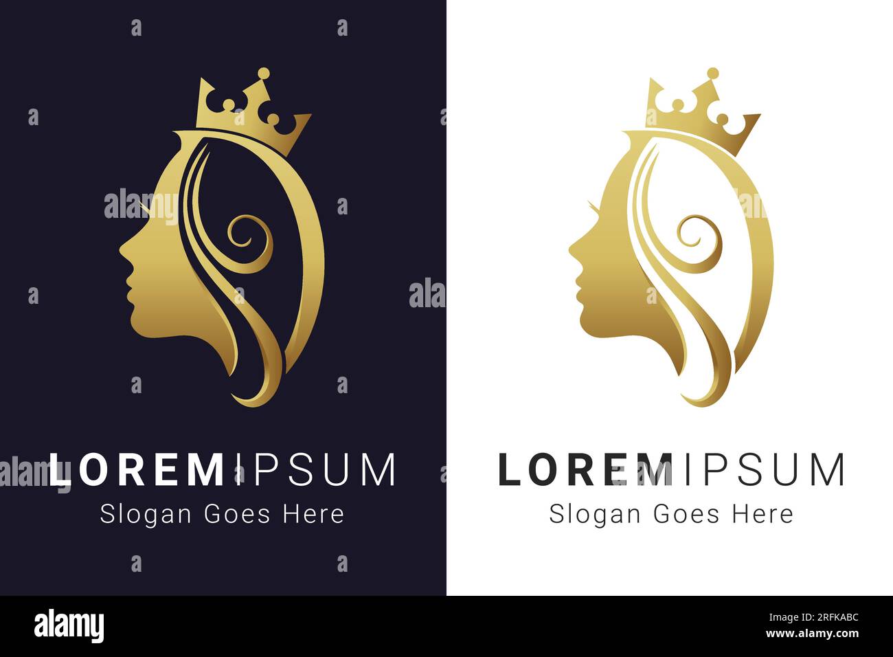 Luxury Initial Letter D with Beauty Face Logo Design Luxury D Beauty ...