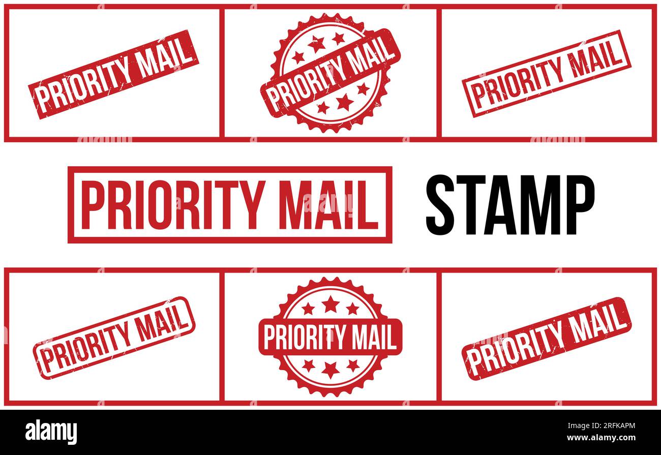 Priority Mail Rubber Stamp Set Vector Stock Vector Image & Art Alamy