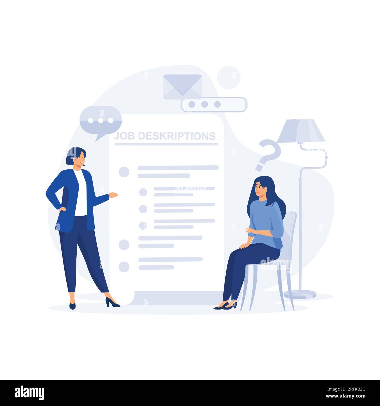 duties and responsibilities for work, Job description concept, employer