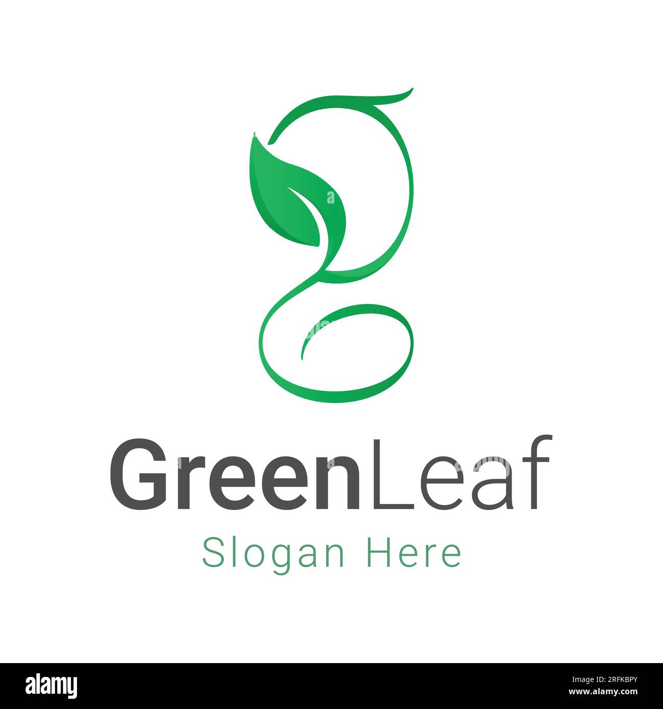 Initial Letter g with leaf logo design Stock Vector