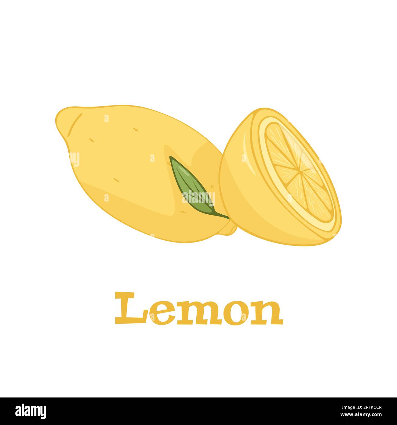 Lemon fruit isolated on a white background vector illiustation Stock ...