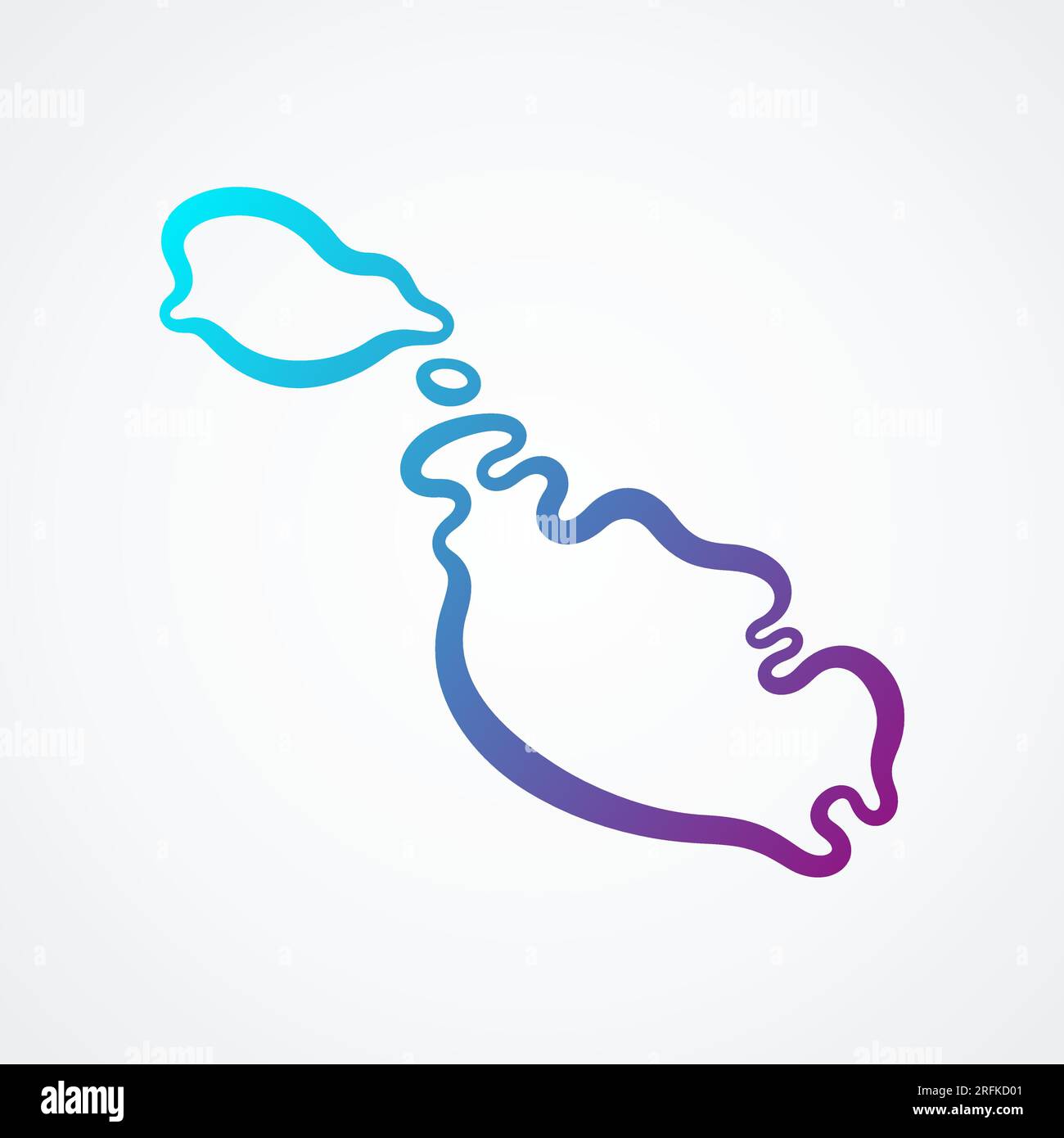 Outline map of Malta with blue-purple gradient. Stock Vector
