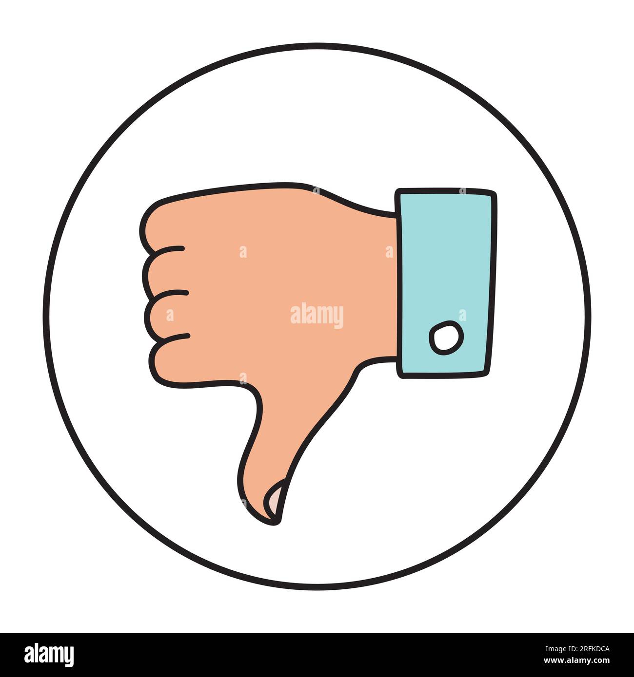 Doodle thumbs down icon or logo hand drawn with thin line Stock Vector
