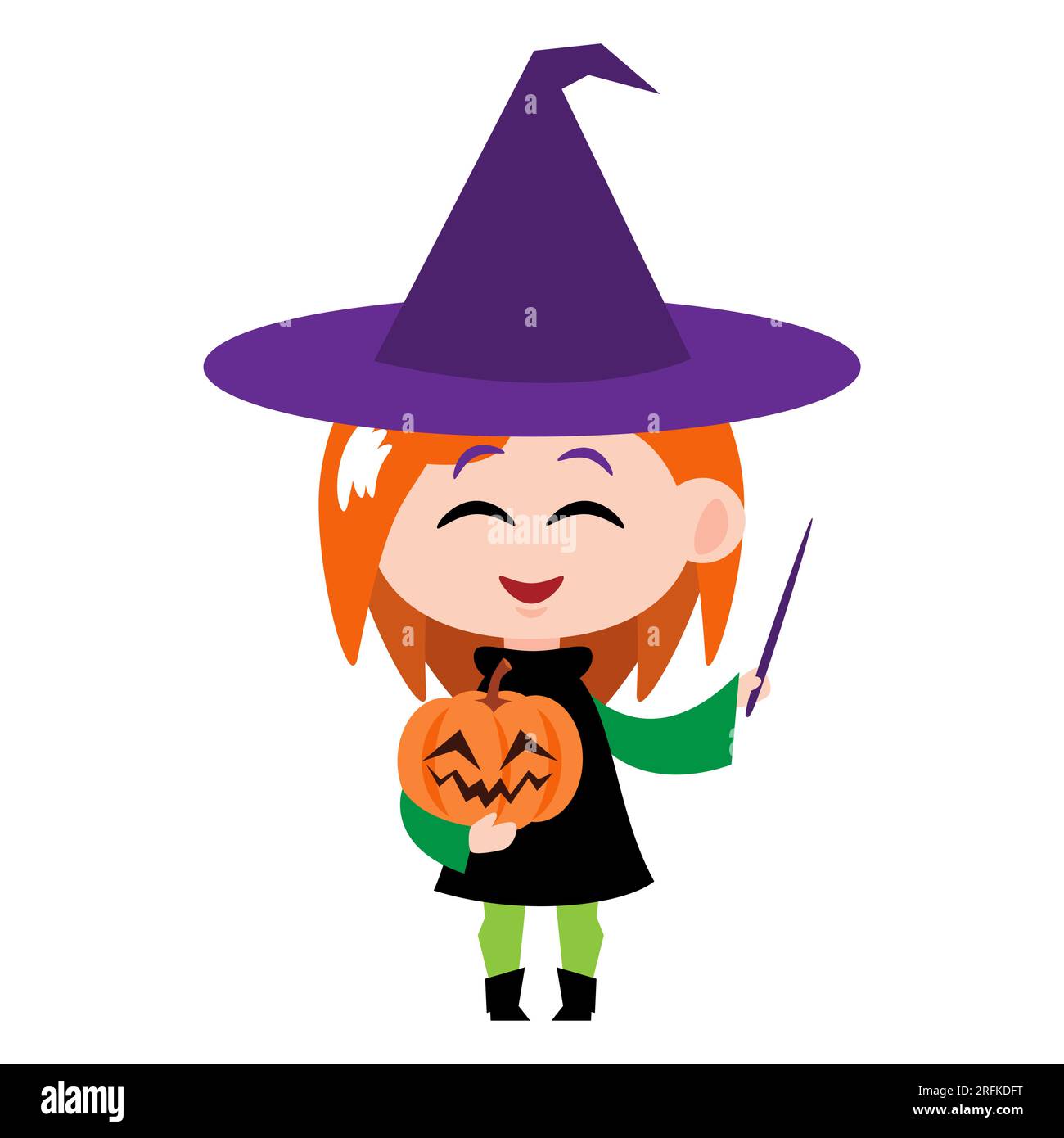 Witch . Cute halloween cartoon characters . Vector Stock Vector Image ...