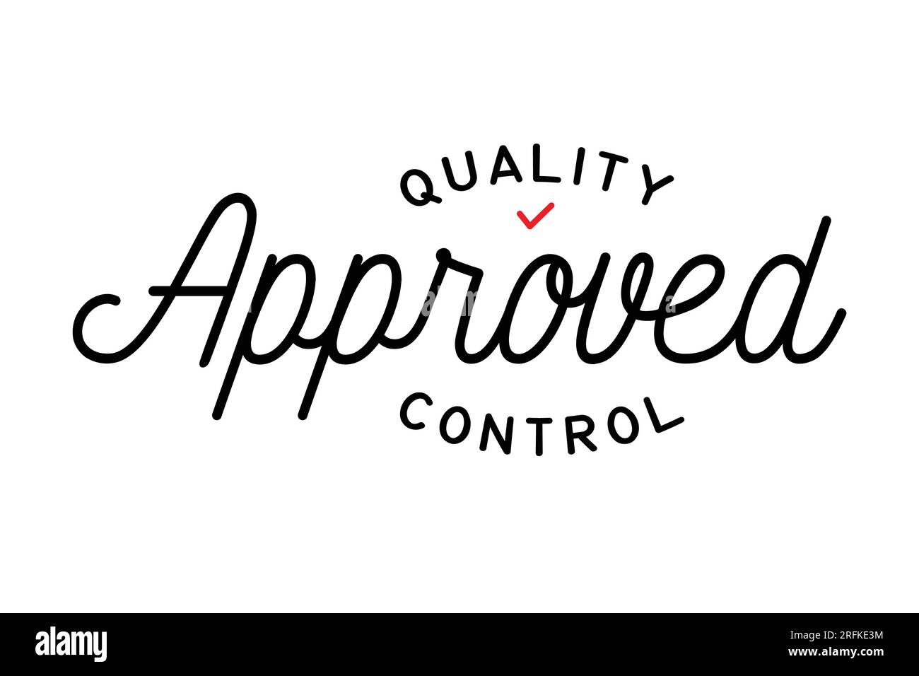 Quality Control Approved Hand Drawing Lettering Design Template. Vector