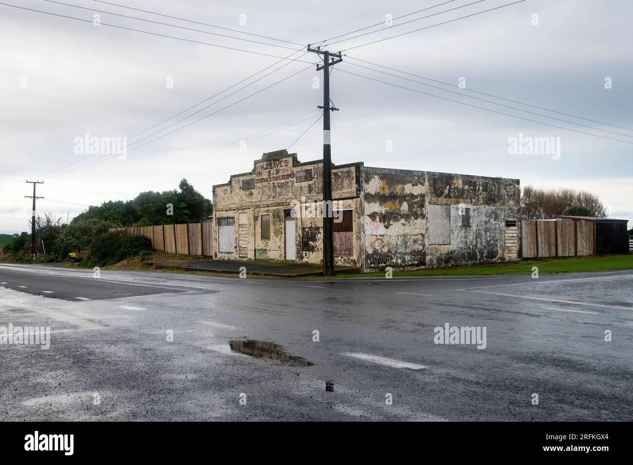 Old General Store building, near Manaia, Taranaki, North Island, New Zealand Stock Photo