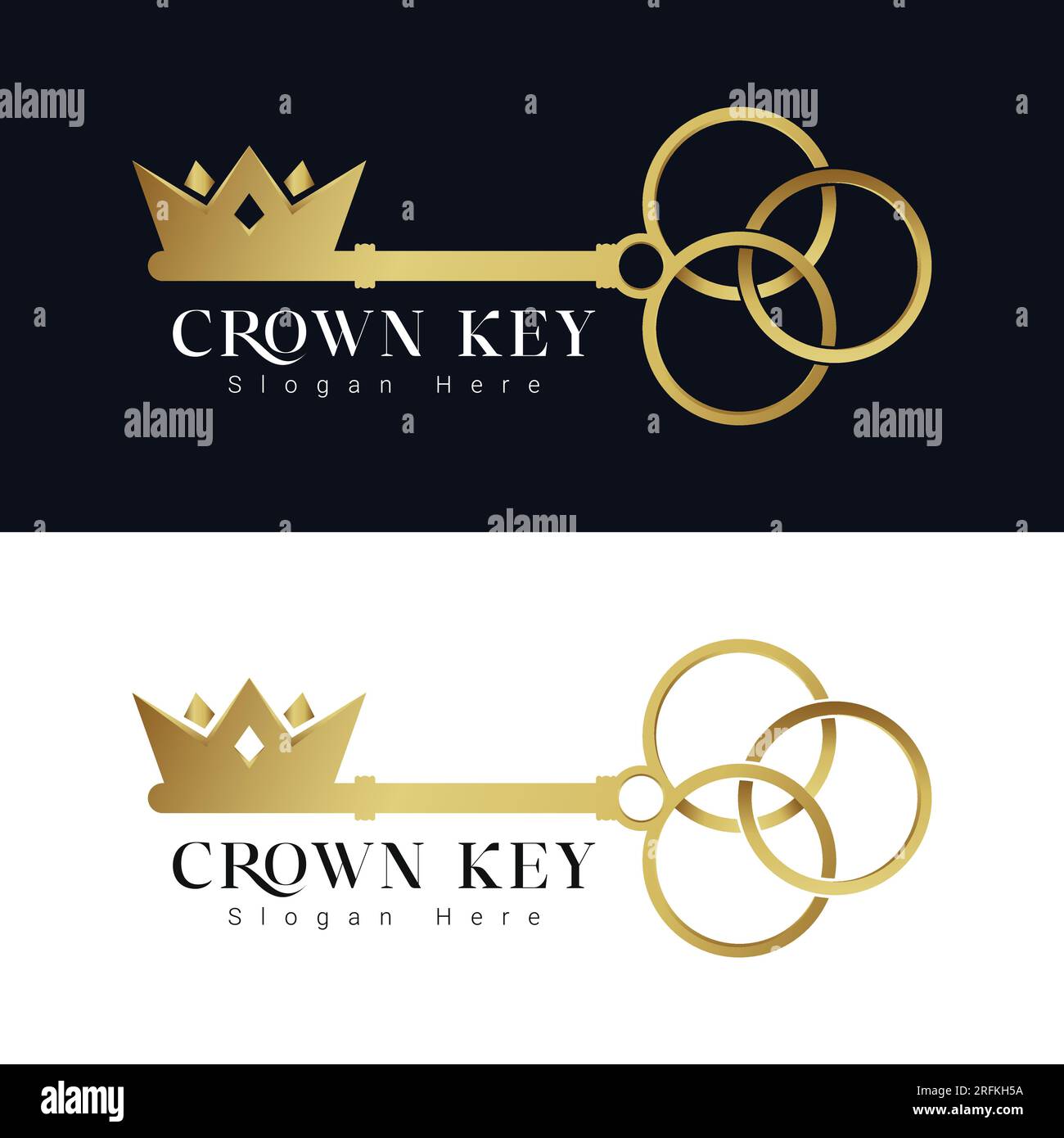 Luxury Crown Key Logo Design Vintage Key Logotype Stock Vector Image ...