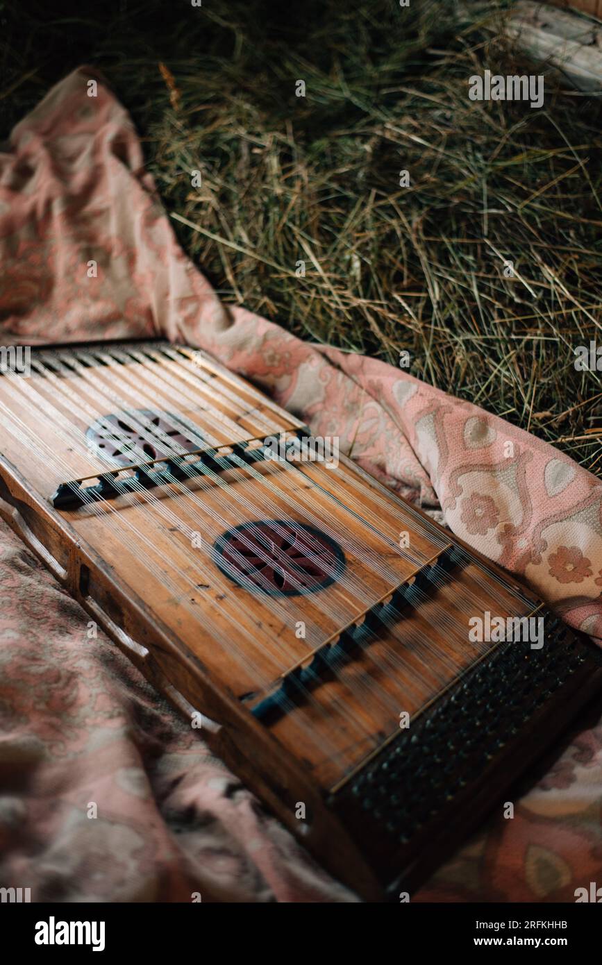 cimbalom very special string music instrument Stock Photo Alamy