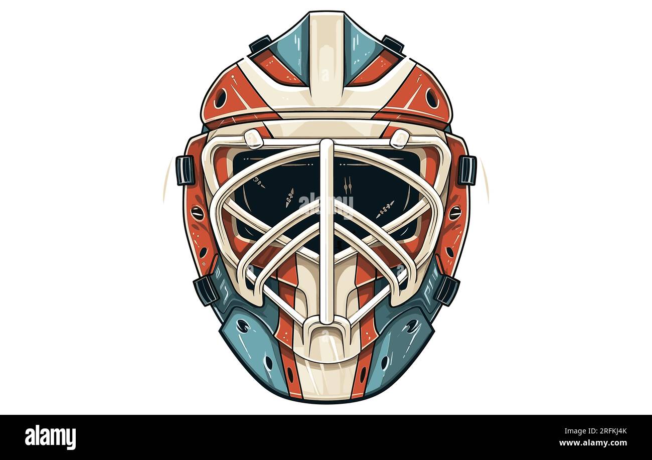 Hockey Goalie Mask flat illustration, Vector illustration Hockey goalie