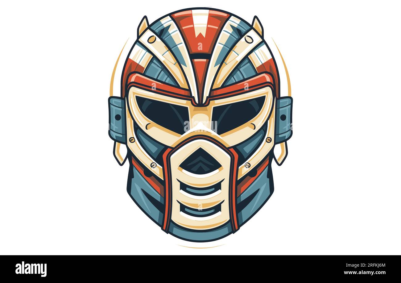 Hockey Goalie Mask flat illustration, Vector illustration Hockey goalie