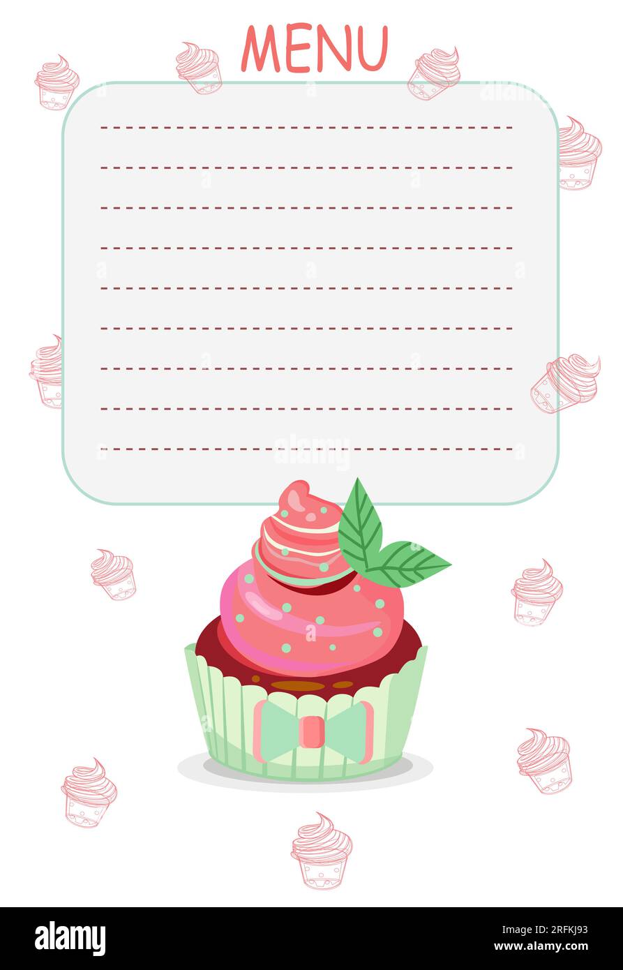 menu template with muffins for bakery Stock Vector Image & Art Alamy