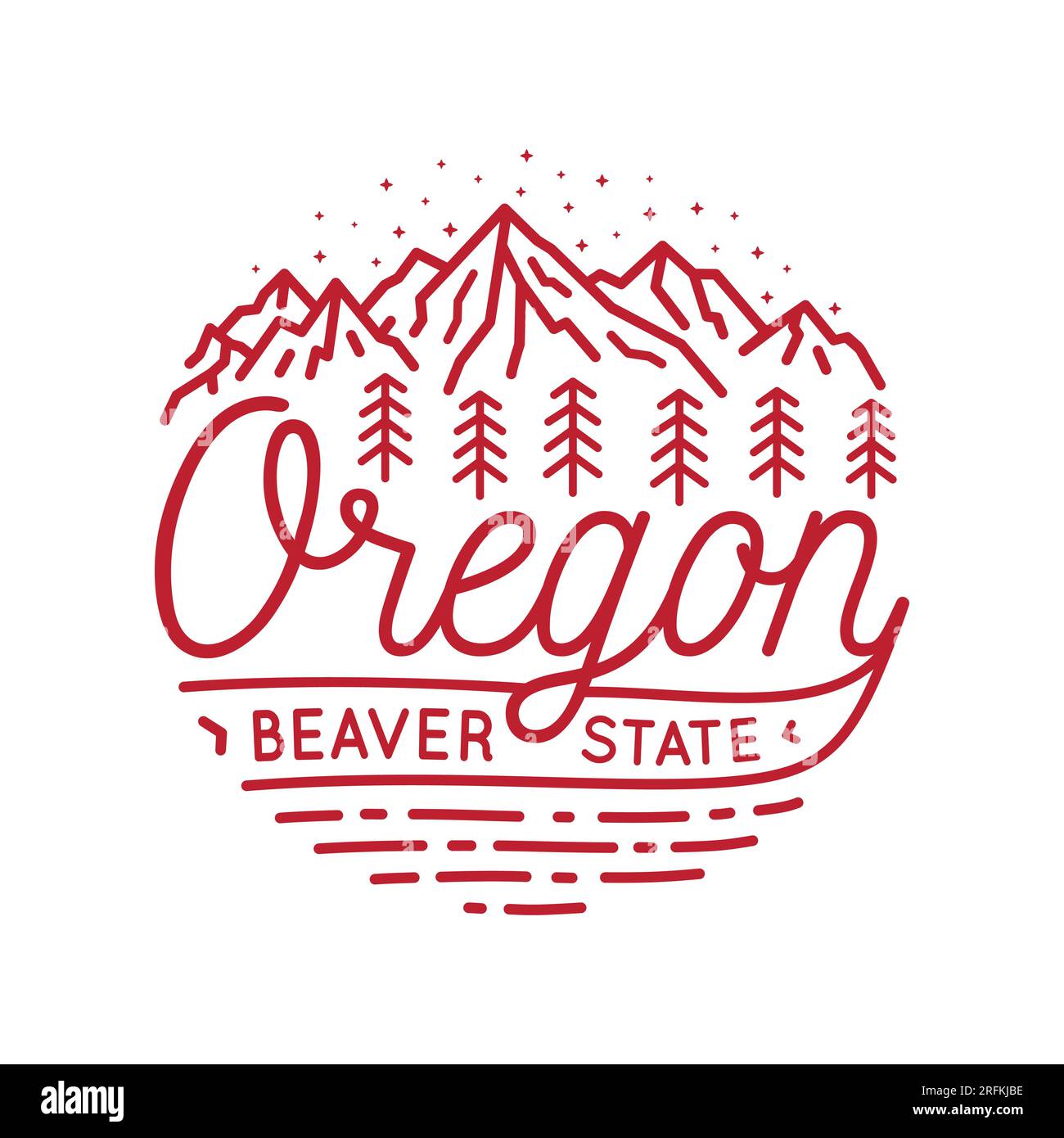 Oregon vector design template. Vector and illustration Stock Vector
