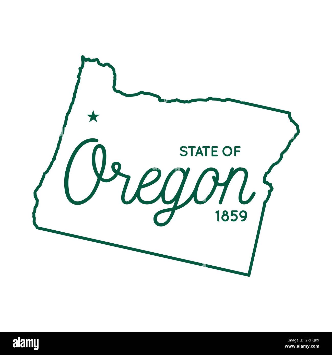 State of Oregon map. Oregon map design template. Vector and illustration. Stock Vector