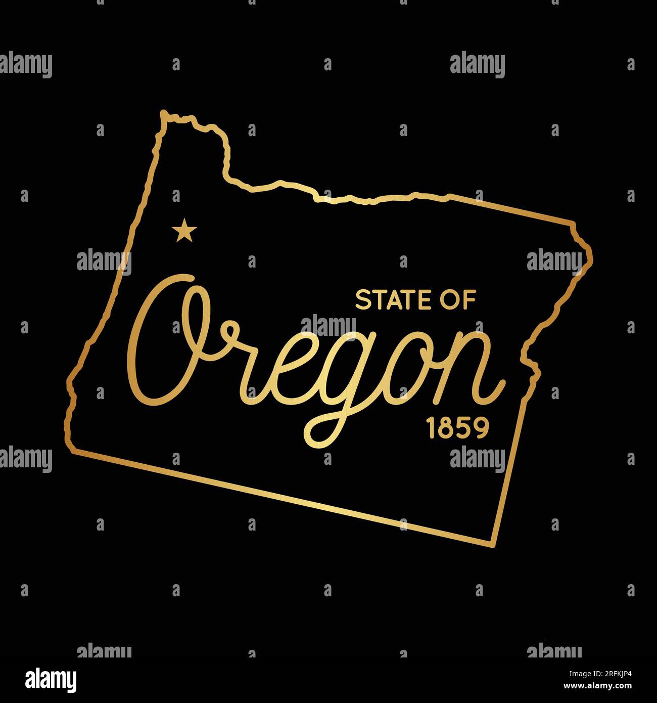 State of Oregon map. Oregon map design template. Vector and illustration. Stock Vector