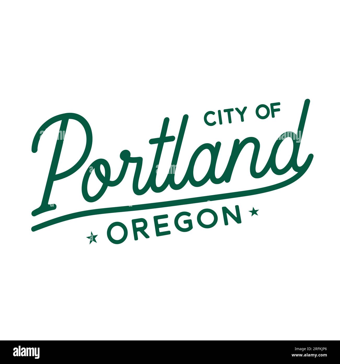 City of Portland lettering design. Portland, Oregon typography design