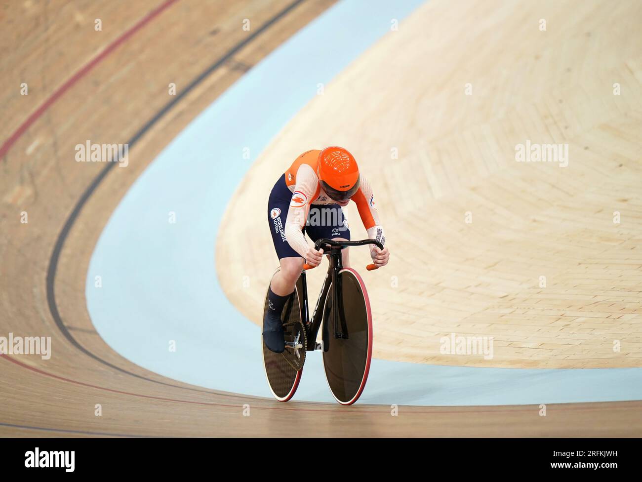 Netherlands' Kyra Lamberink in the Women's Elite 500m Time Trial