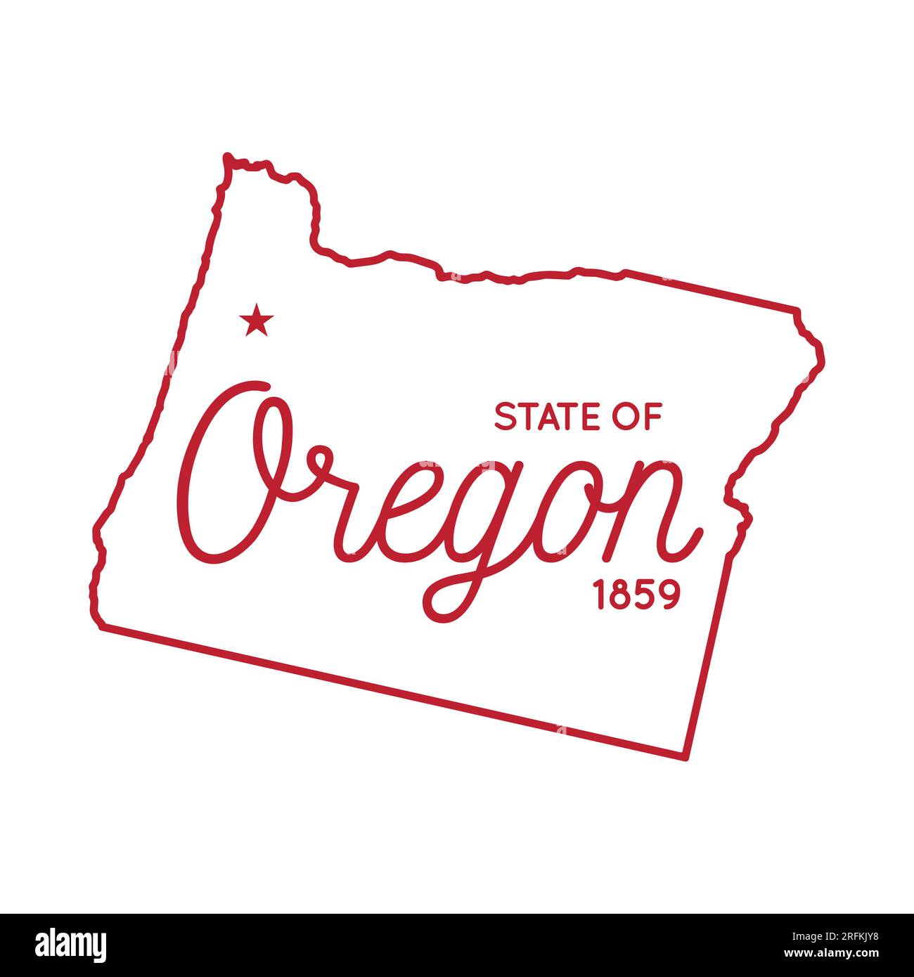 State of Oregon map. Oregon map design template. Vector and illustration. Stock Vector