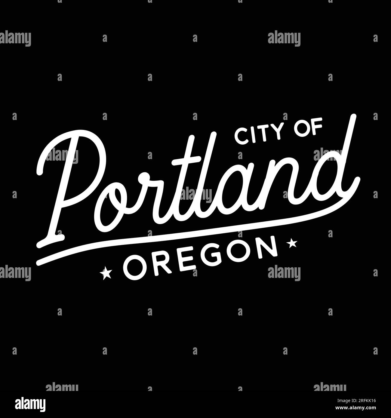 City of Portland lettering design. Portland, Oregon typography design