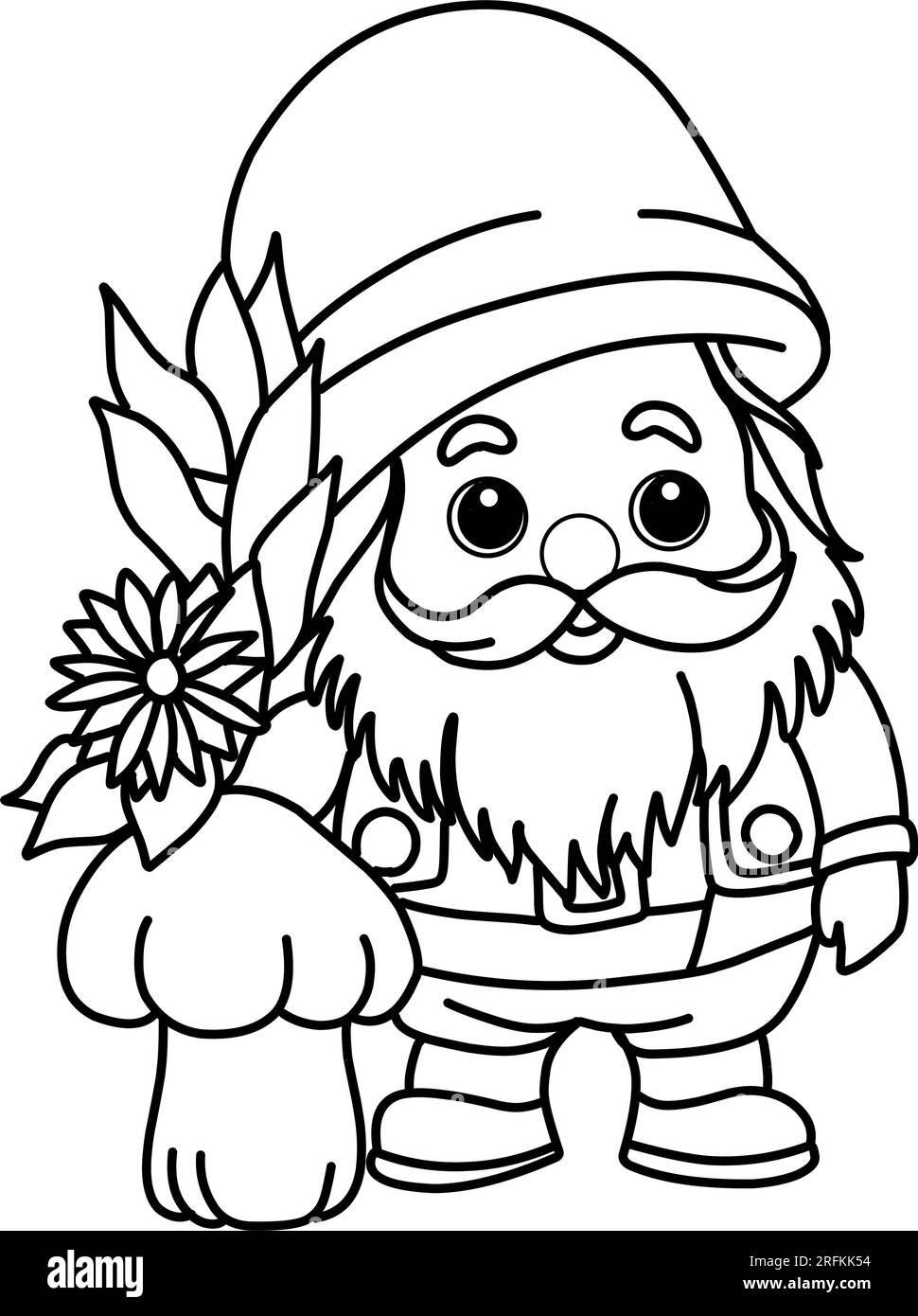 Coloring page with gnomes, autumn coloring page Stock Vector Image ...