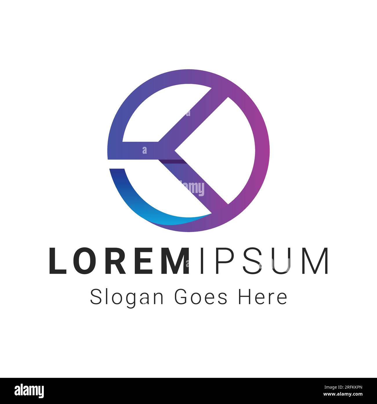  Modern Gradient Initial Letter K Monogram Tech K Logotype Stock Vector ...