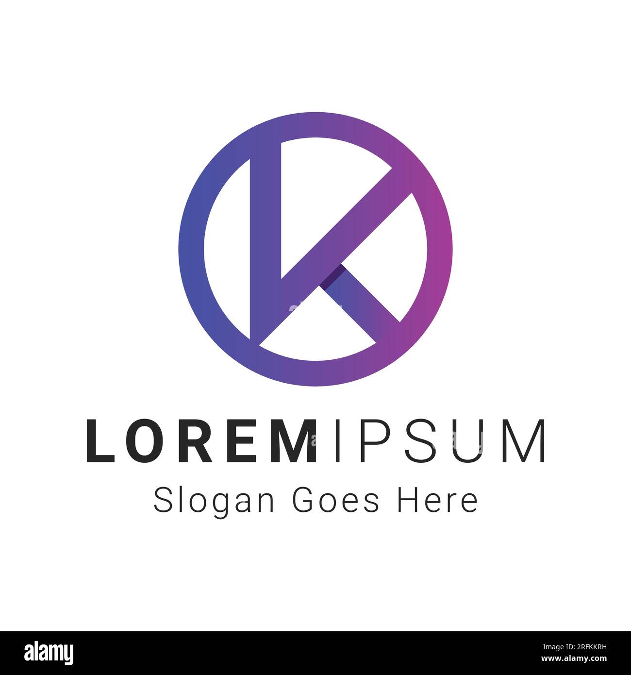  Modern Gradient Initial Letter K Monogram Tech K Logotype Stock Vector ...