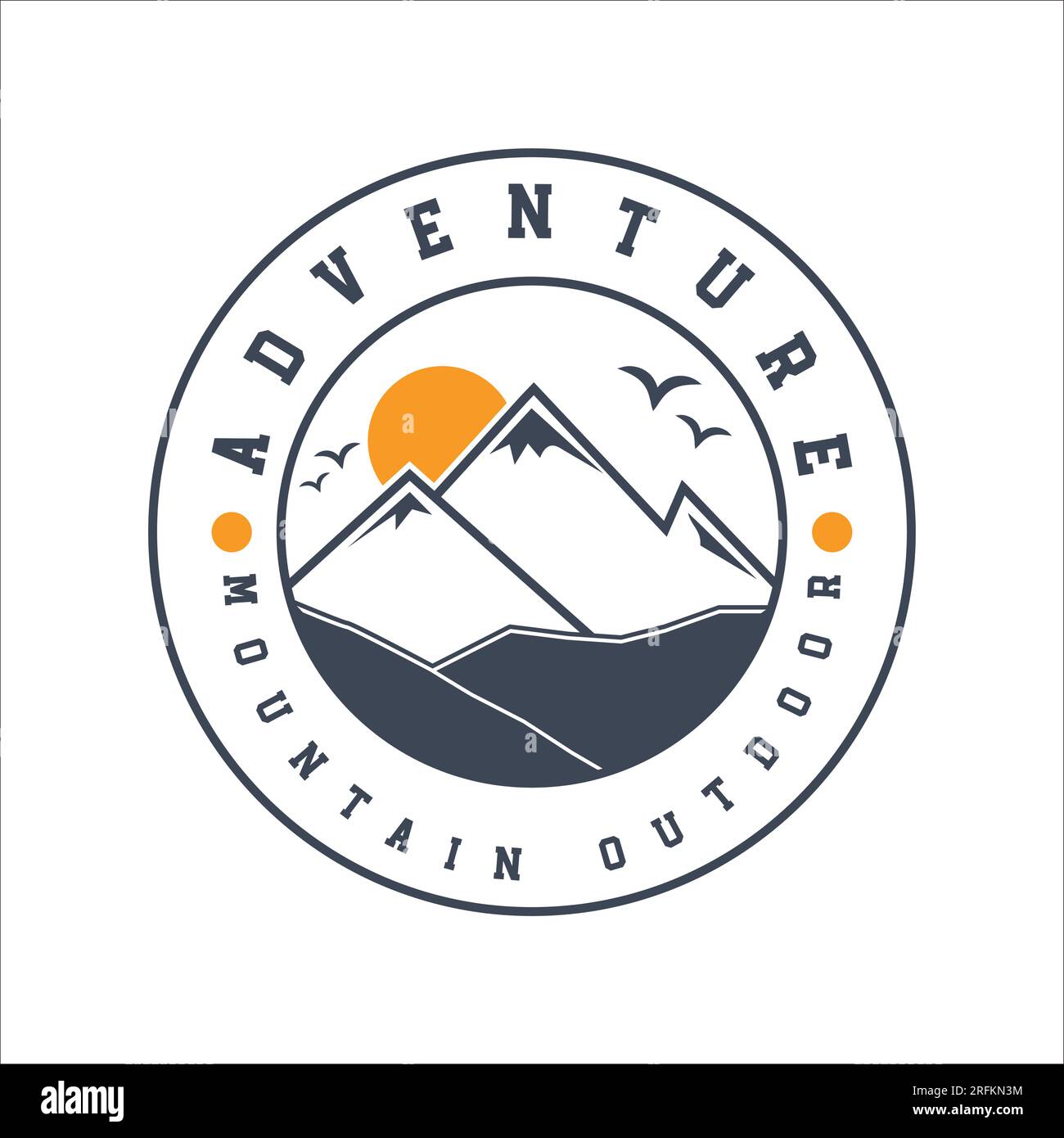 Adventure Mountain Logo Design Tourist Outdoor Adventure Stock Vector