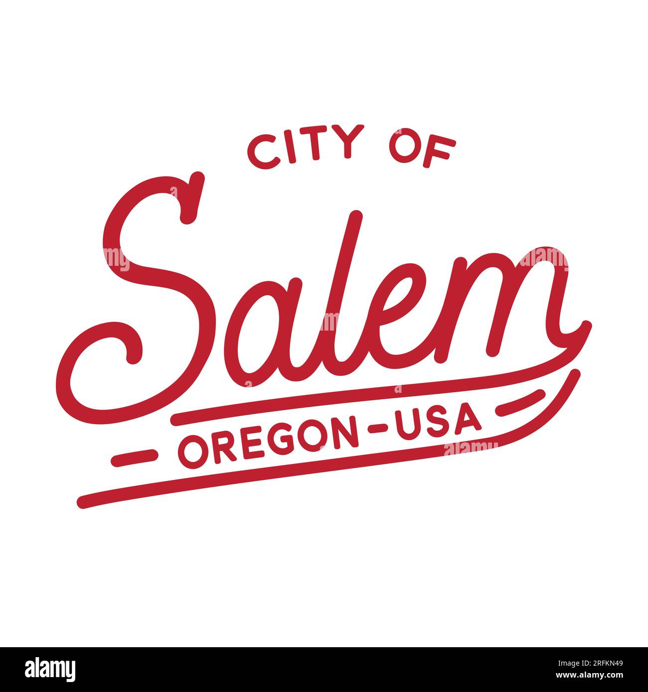 City of Salem, Oregon, USA. Salem typography design. Vector and