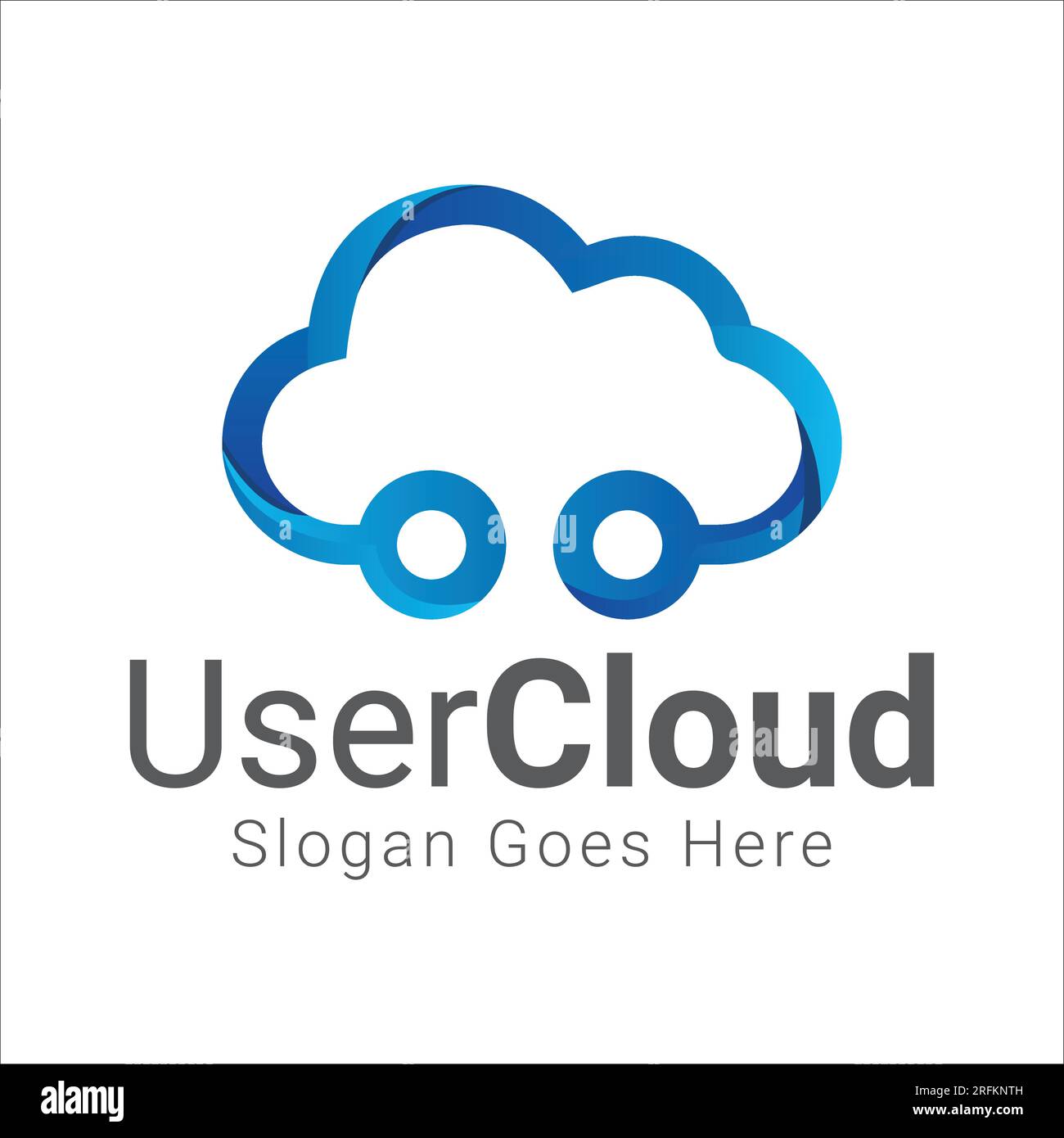 User Cloud Logo Design Cloud Tech Logotype Stock Vector