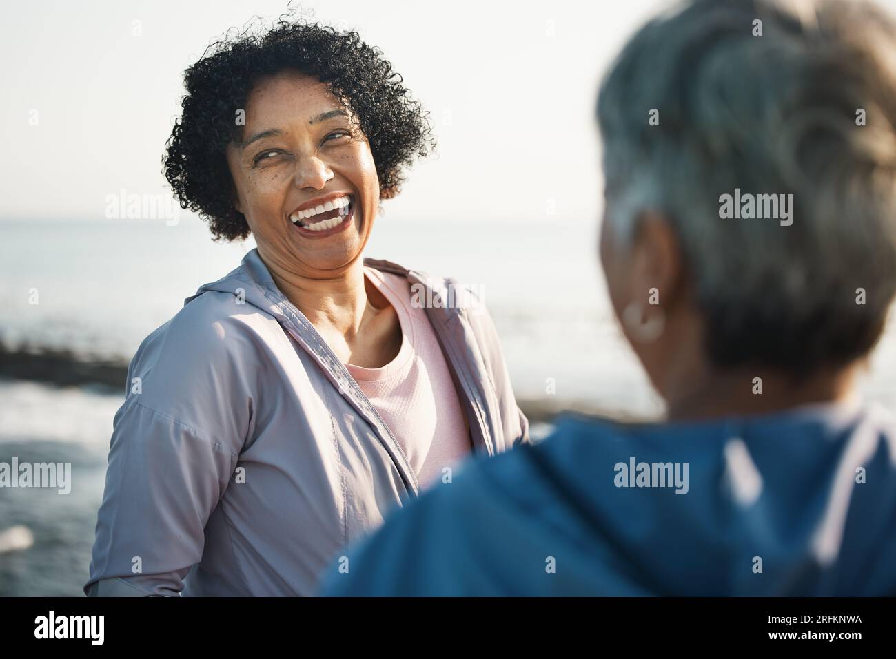 Funny Old Woman On Beach